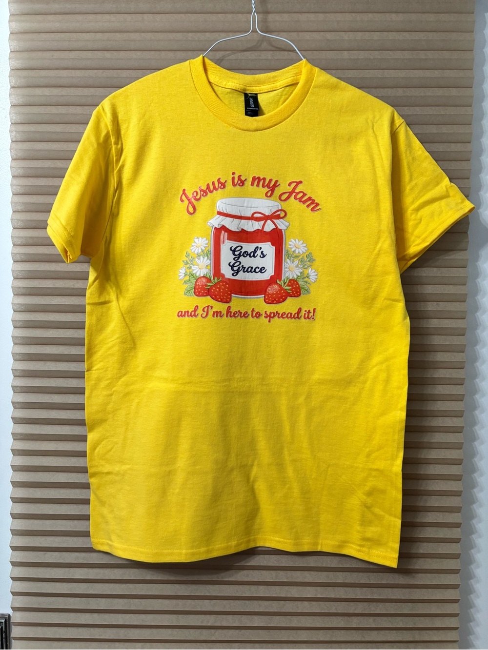 NEW size Medium Jesus Is My Jam Yellow Graphic Tee